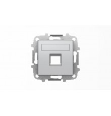 Накладка для 1-го суппорта/разъёма типа 2017... или 2018..., со шторками и полем для надписи, серия SKY, цвет серебристый алюминий2CLA851810A1301 AB