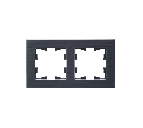 BRITE Рамка 2-ая РУ-2-1-БрА металл алюминий  BR-M22-M-K47  IEK