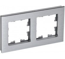 BRITE Рамка 2-ая РУ-2-1-БрА металл алюминий  BR-M22-M-K47  IEK