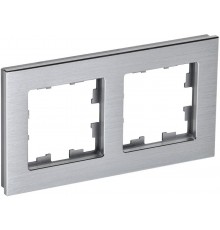 BRITE Рамка 2-ая РУ-2-1-БрА металл алюминий  BR-M22-M-K47  IEK