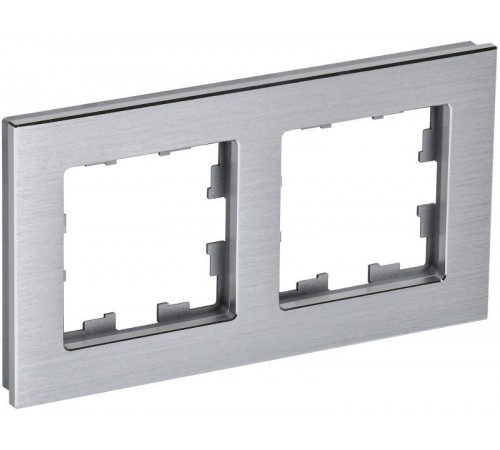 BRITE Рамка 2-ая РУ-2-1-БрА металл алюминий  BR-M22-M-K47  IEK