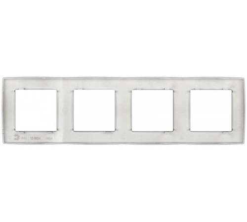 Рамка для розеток и выключателей ЭРА Серия 12 12-5004-16 на 4 поста, титан   Б0065741  ЭРА