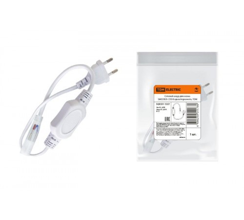 Сетевой шнур для неона SMD2835-220 В одностороннего,  SQ0331-1537  TDM