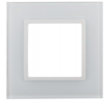 Рамка для розеток и выключателей Elegance 14-5101-01 на 1 пост, стекло, Elegance, белый+белый  Б0059166  ЭРА