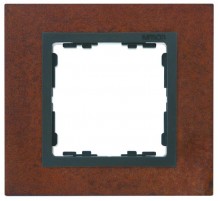 Simon 82 Рамка декоративная, 4 поста, S82 Nature, Металл, окалина-графит  82847-36  Simon