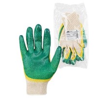 Перчатки х/б с двойным латексным покрытием "ЛАЙТ", трикотажные, 13, 1 пара,  SQ1016-0206  TDM