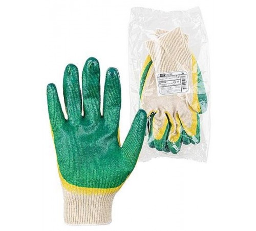 Перчатки х/б с двойным латексным покрытием "ЛАЙТ", трикотажные, 13, 1 пара,  SQ1016-0206  TDM