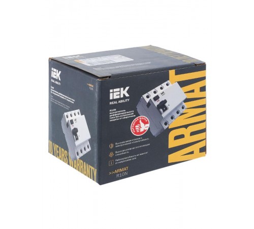 Выключатель дифференциальный (УЗО) R10N 4P 63А 30мА тип AC ARMAT  AR-R10N-4-063C030  IEK