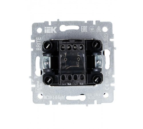 BRITE Выключатель 1-клавишный 10А ВС10-1-0-БрМ маренго  BR-V10-0-10-K35  IEK