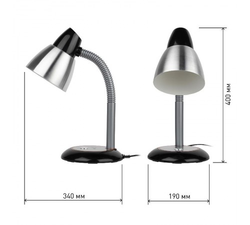 Светильник настольный на основании N-115 40Вт ЛН/КЛЛ Е27 черный  C0044884  ЭРА