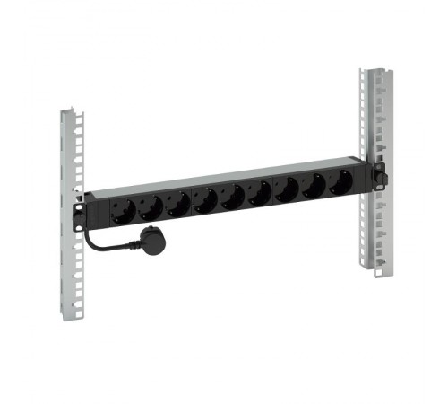 PDU - Блок распределения питания - 9 розеток 2К+3 - немецкий стандарт - шнур питания 3м - 19'' - 16А