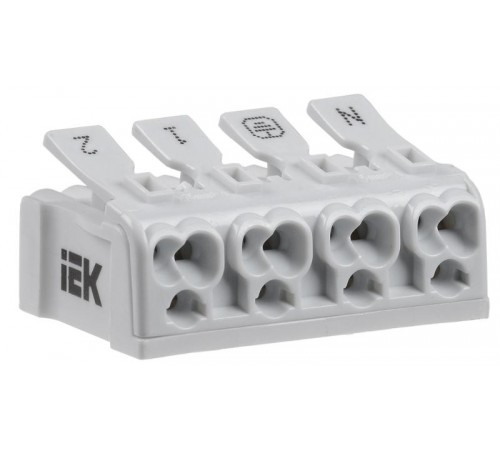 Клемма пружинная соединительная КСП4-2L+N+PE  UKZ-B06-4P-F0-E0-10  IEK