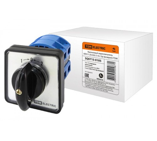 Кулачковый переключатель КПУ11-25/202 (1-0-2 2р (возврат))  SQ0715-0105  TDM