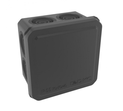 Коробка ответвительная с 8+2 кабельными вводами д.20/20мм, IP55, 70х70х40мм, черный  53770B  DKC