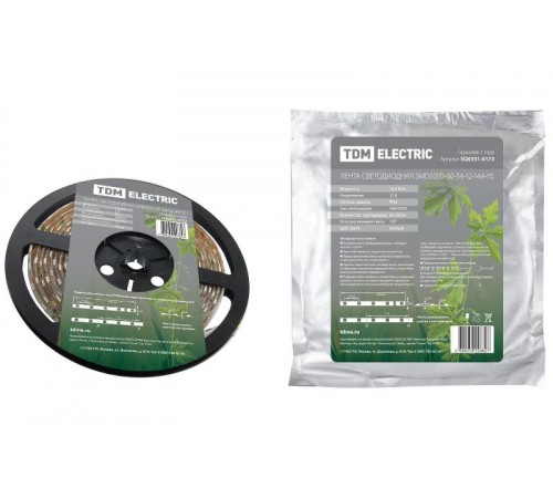 Лента светодиодная SMD5050 14,4Вт 12В желтый IP54 5м  SQ0331-0173  TDM