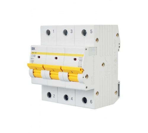 Выключатель автоматический трехполюсный ВА47-150 100А C 15кА KARAT  MVA50-3-100-C  IEK