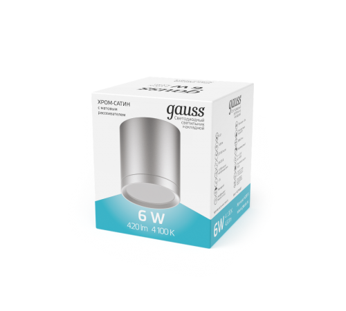 Светильник светодиодный декоративный бытовой с рассеивателем HD019 6W (хром сатин) 4100K 68х75мм  HD019  Gauss