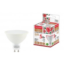 Лампа светодиодная PAR16 5 Вт, 230 В, 3000 К, GU10 Народная  SQ0340-1658  TDM