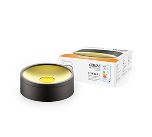 Светильник  Overhead накл цил 12W 770lm 3000K 170-240V IP20 140*50мм белый LED 1/30  HD026  Gauss