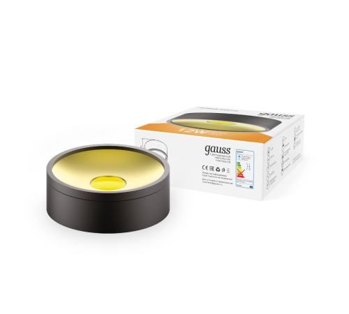 Светильник  Overhead накл цил 12W 770lm 3000K 170-240V IP20 140*50мм белый LED 1/30  HD026  Gauss