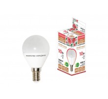 Лампа светодиодная FG45-10 Вт-230 В-3000 К-E14 Народная  SQ0340-1604  TDM