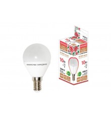 Лампа светодиодная FG45-10 Вт-230 В-3000 К-E14 Народная  SQ0340-1604  TDM