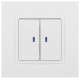 Выключатель Elegance 14-1105-01М двойной с подсветкой, 10АХ-250В, белый матовый  Б0065807  ЭРА