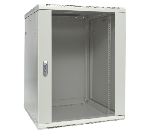 Шкаф настенный 19" TERACOM PRO 12U 600х600 мм дверь стеклянная с замком-ручкой серый  TRP-WLL-1266-40G  EKF