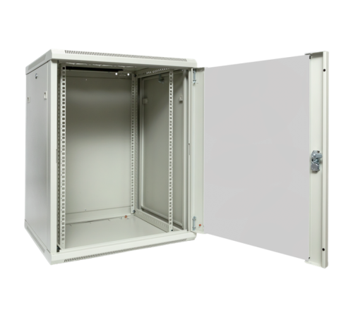 Шкаф настенный 19" TERACOM PRO 12U 600х600 мм дверь стеклянная с замком-ручкой серый  TRP-WLL-1266-40G  EKF