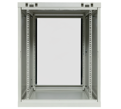 Шкаф настенный 19" TERACOM PRO 12U 600х600 мм дверь стеклянная с замком-ручкой серый  TRP-WLL-1266-40G  EKF