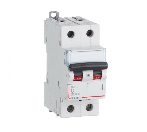 Выключатель автоматический двухполюсный DX3-E 6000 16А C 6кА  407277  Legrand