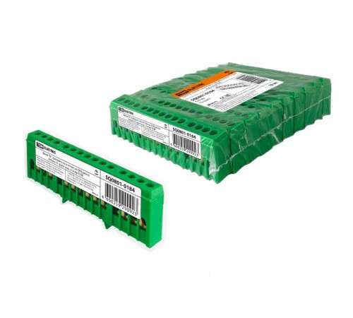 Шина "N" нулевая в изоляторе на DIN-рейку 6x9мм 15 групп инд. стикер  SQ0801-0184  TDM