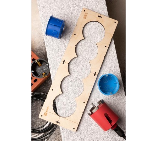 Шаблон для подрозетников c 5 отв. диам. 82 мм EKF Expert  sh-d82-5  EKF