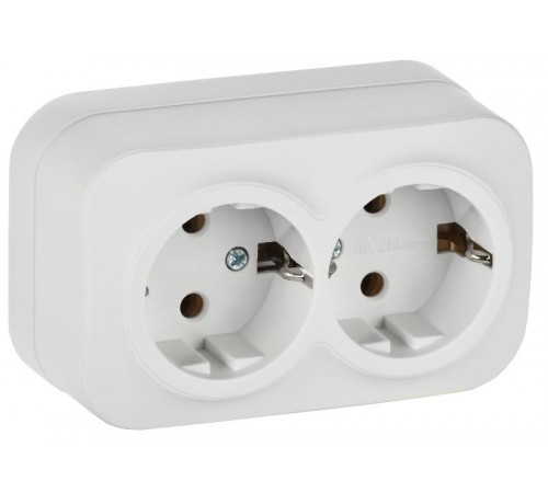 GLORY Розетка 2-местная с з/к без з/ш о/у 16А РС22-3-ХБм белый матовый  ERH21-K01M-16  IEK