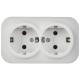 GLORY Розетка 2-местная с з/к без з/ш о/у 16А РС22-3-ХБм белый матовый  ERH21-K01M-16  IEK
