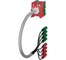 Разъем COR-C-1 для токовых цепей, 2 ряда по 4 полюса, с кабелем, 4 зеленых и 4 красных байонетных зажима  1SNA166638R0500  TE