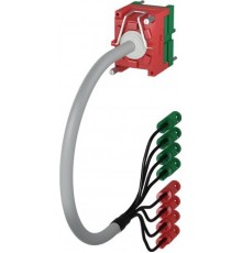 Разъем COR-C-1 для токовых цепей, 2 ряда по 4 полюса, с кабелем, 4 зеленых и 4 красных байонетных зажима  1SNA166638R0500  TE