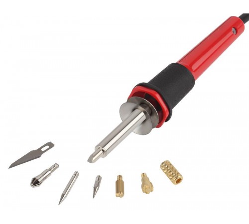 Набор паяльник c функцией выжигания + 6 насадок 230В 30 Вт (50/300)  Б0046957  ЭРА