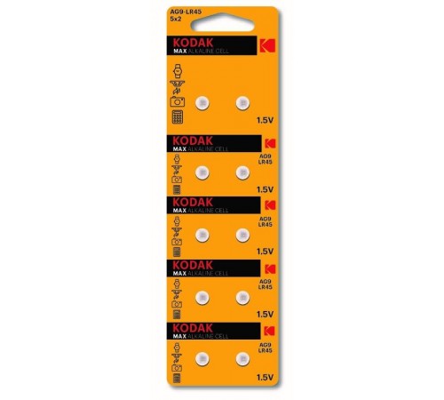 Батарейки  AG9 (394) LR936, LR45 [KAG9-10] MAX Button Cell (100/1000/70000)  Б0044714  Kodak