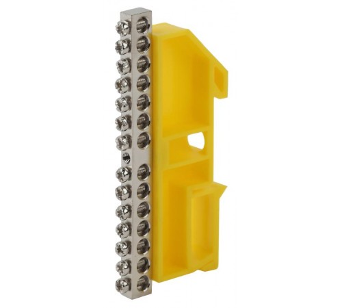 Шина PE "Земля" на на DIN-изол ШНИ-6х9-14 никелированная Д-Желтый (10/250/9000) NO-222-94-1  Б0044143  ЭРА