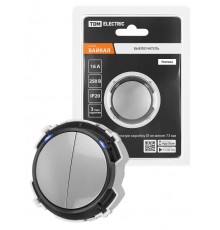 Выключатель 2-кл. 16А 250В кнопочный механизм платина, "Байкал"   SQ1819-0324  TDM