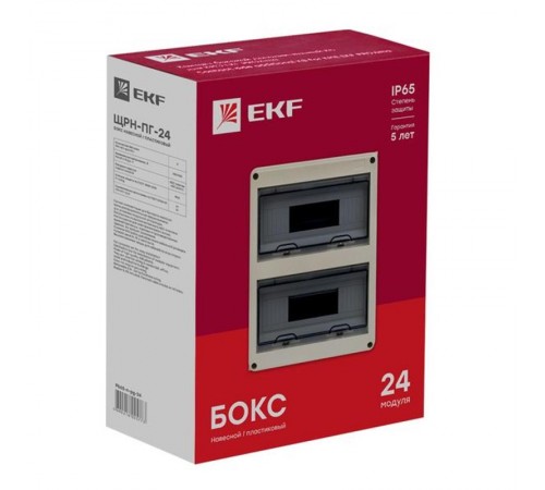 Щит распределительный навесной ЩРН-ПГ-24  (354х272х109) IP65 PROxima  pb65-n-pg-24  EKF