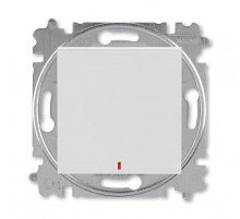 ABB Levit Серый / белый Переключатель 1-кл. с подсветкой контрольная  3559H-A25445 16W  2CHH592545A6016  ABB