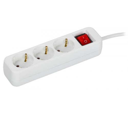 UMA Удлинитель У03К 3 места 2P+PE 5м 3х1,5мм2 16А белый   UM-YP10-16-03-05-ZK-K01  IEK