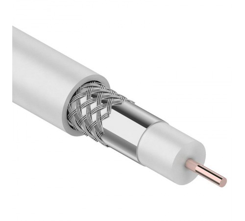 Кабель коаксиальный LIGHT RG-6U, 75 Ом, CCS/Al/Al, 32%, бухта 100 м, белый  01-2251  PROconnect