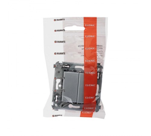 Инвертор двухклавишный в стену, "Avanti", "Закаленная сталь"  4404124  DKC