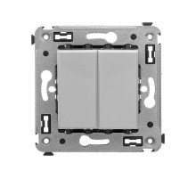 Инвертор двухклавишный в стену, "Avanti", "Закаленная сталь"  4404124  DKC