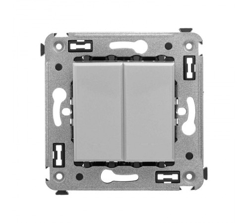 Инвертор двухклавишный в стену, "Avanti", "Закаленная сталь"  4404124  DKC