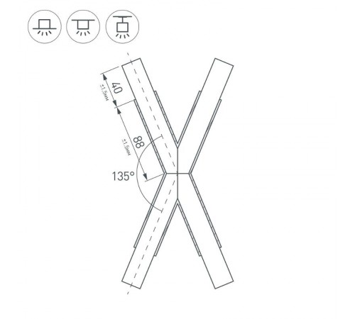 Крестовина PLS-LOCK-H25-Х135 (с экраном MAT-L)  026245  Arlight