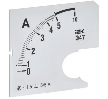 Шкала смен. для амперметра Э47 5/5А-1,5 72х72мм  IPA10D-SC-0005  IEK